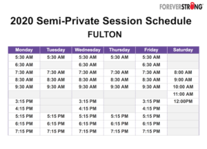 Fulton Schedule - ForeverStrong® Fitness